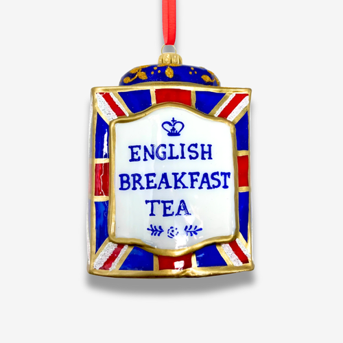 Union Jack Tea Tin Glass Ornament
