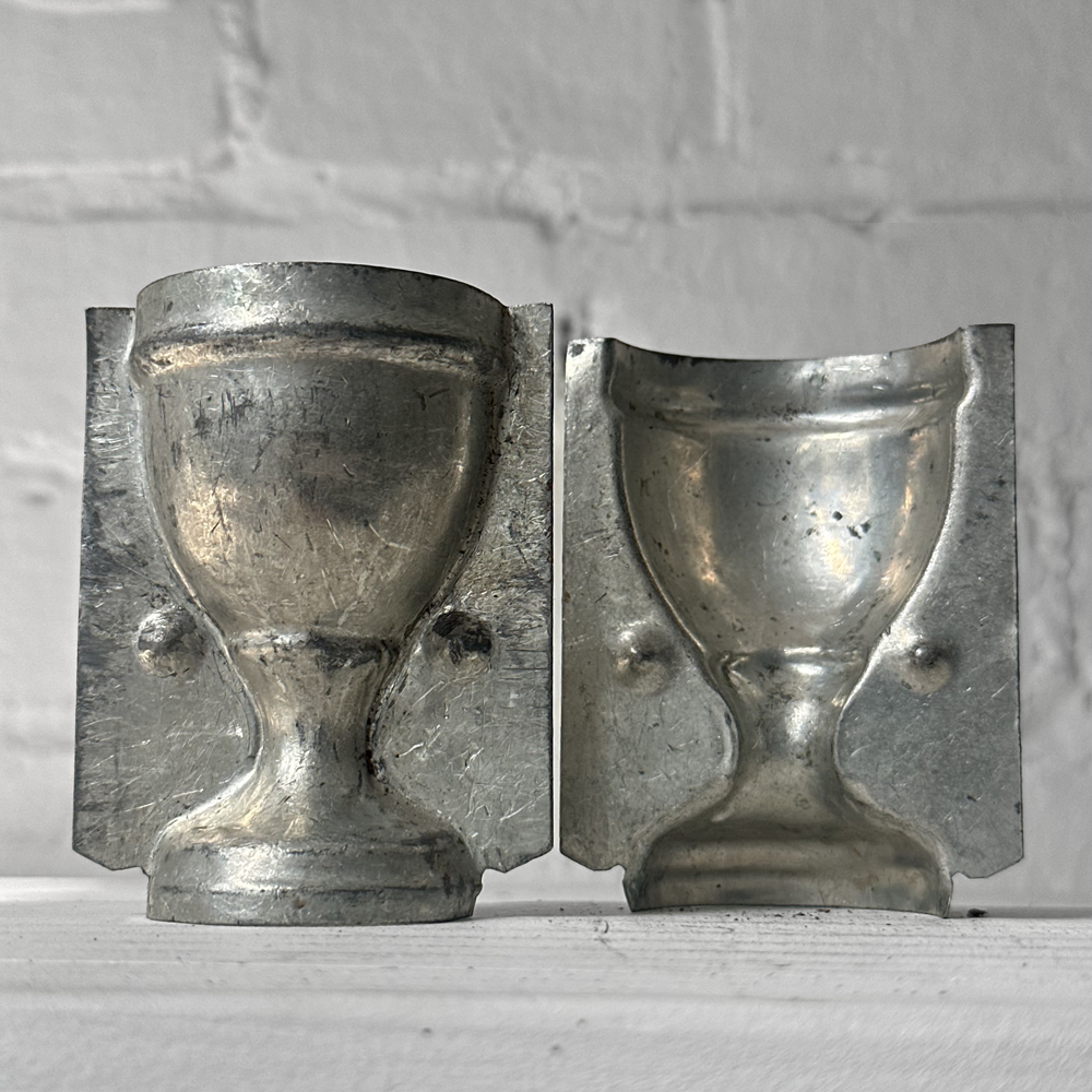 Antique Chocolate Egg Cup Tin Mold (#49)
