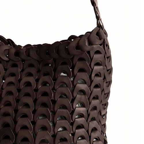 Leather Dragon Diffusion NS Link Tote in Dark Brown