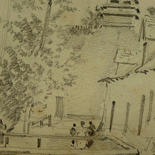 19th-century French Pencil Drawing by Alphonse Baril (#51-2)