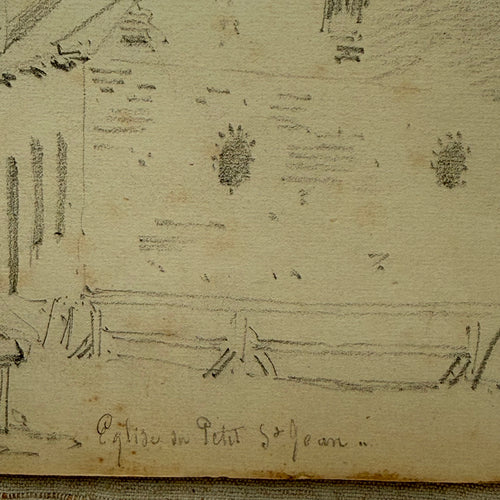 19th-century French Pencil Drawing by Alphonse Baril (#51-2)