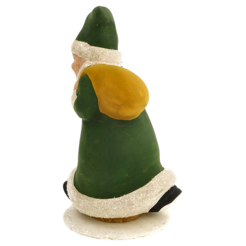Hurrying Santa Claus Candy Container in Green