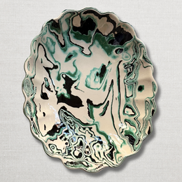 Marbled Portuguese Scalloped Platter in Glaciar (GL #742)