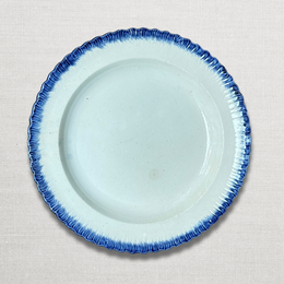 19th-century Blue Feather Edge Ironstone Plate (H)
