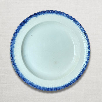 19th-century Blue Feather Edge Ironstone Plate (H)