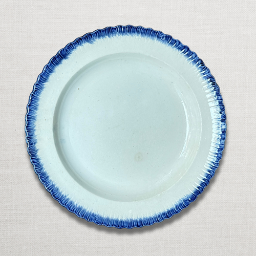 19th-century Blue Feather Edge Ironstone Plate (H)