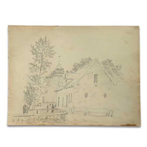 19th-century French Pencil Drawing by Alphonse Baril (#51-2)