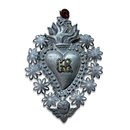 19th-century Italian Ex-Voto Sacred Silver Heart (No. 8-26)
