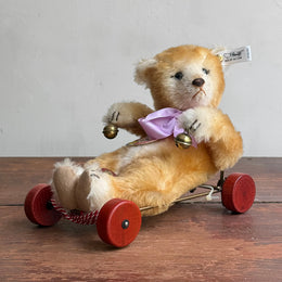 Vintage Steiff Teddy Bear Baby on Wheels 1939 Replica