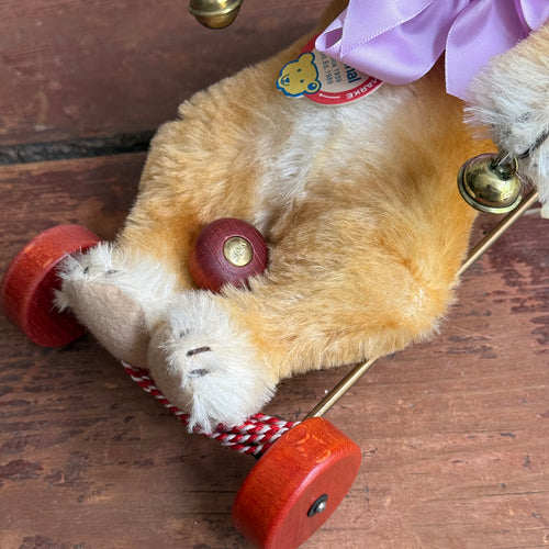 Vintage Steiff Teddy Bear Baby on Wheels 1939 Replica