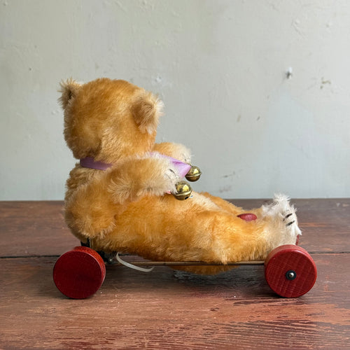 Vintage Steiff Teddy Bear Baby on Wheels 1939 Replica