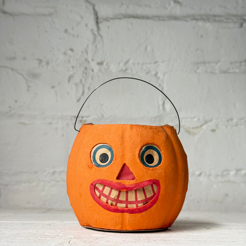 Vintage German Medium Halloween Jack-O'-Lantern Bucket