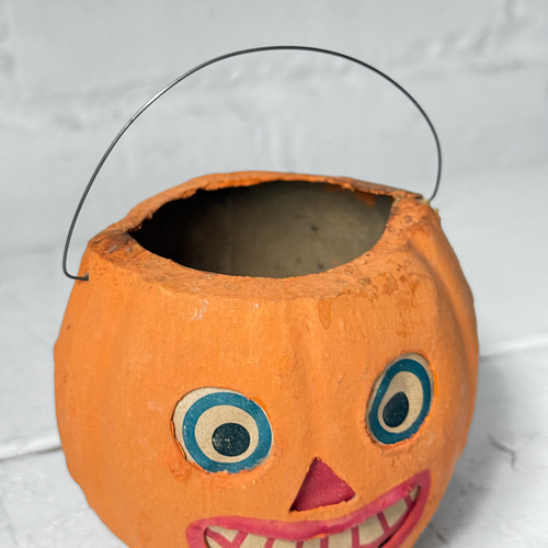 Vintage German Medium Halloween Jack-O'-Lantern Bucket