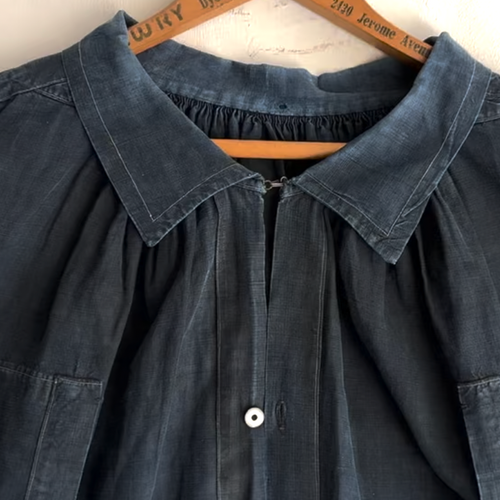 19th-century French Indigo Smock (#S-08)