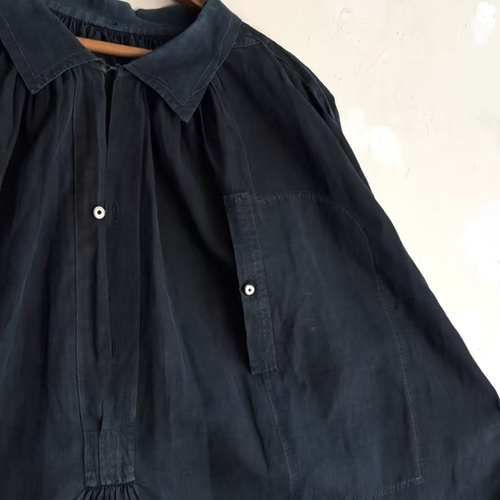19th-century French Indigo Smock (#S-08)