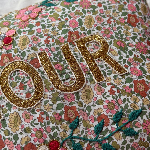 "Amour" Embroidered Cushion (CS-808)