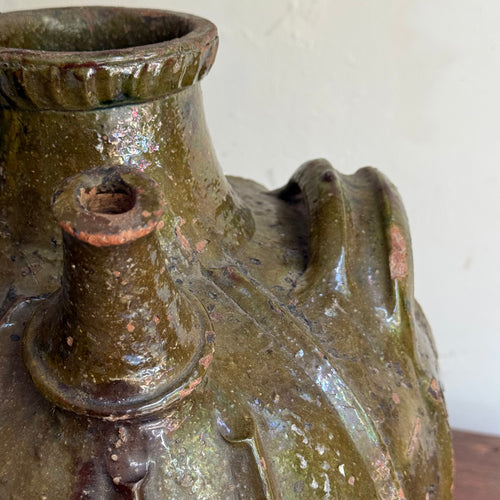 18th-century French Ceramic Three-Handled Oil Vessel (#4)