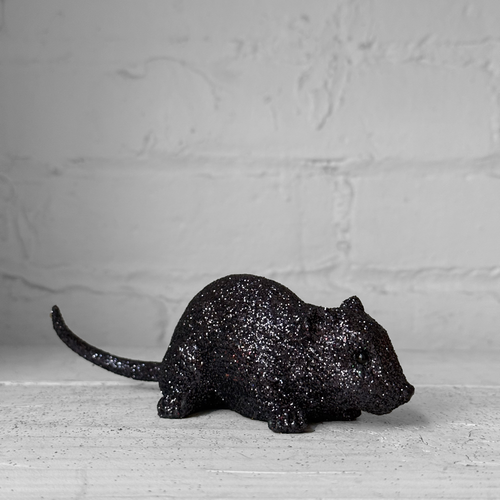 Medium Black Glitter Mouse