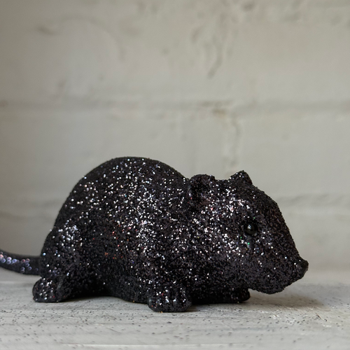 Medium Black Glitter Mouse