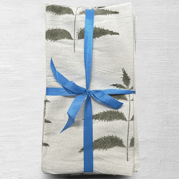 Les Indiennes Branches Napkin Set in Olive Green