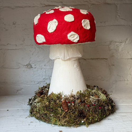 Handmade Wooden Mushroom Creation (#8) by Crystal Stone