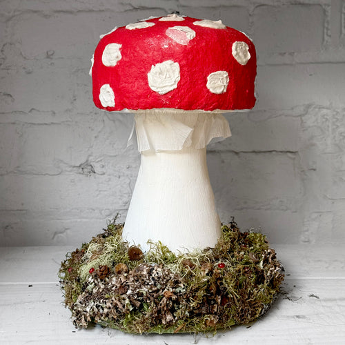 Handmade Wooden Mushroom Creation (#8) by Crystal Stone