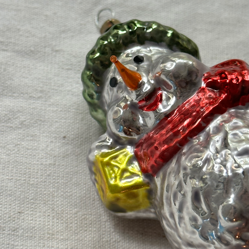 Nostalgic Snowman with Free-blown Nose Ornament