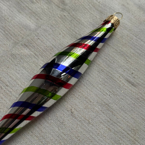 Multicolor Striped Icicle Ornament