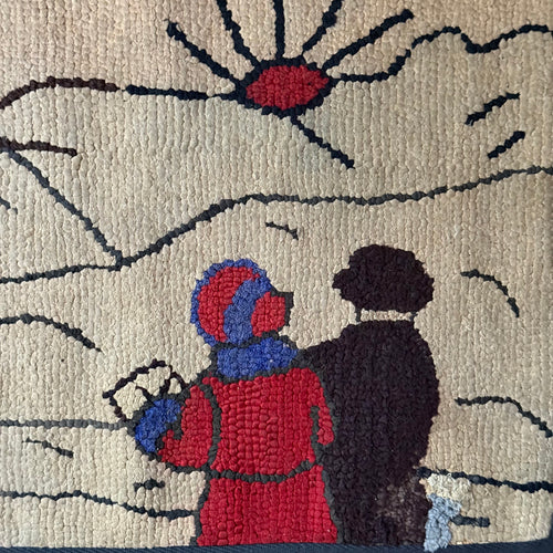 Vintage "House Peeps" Rag Rug