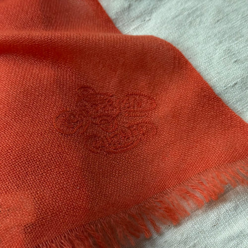 Noble Fibre Cashmere Gauze Scarf in Red "P"