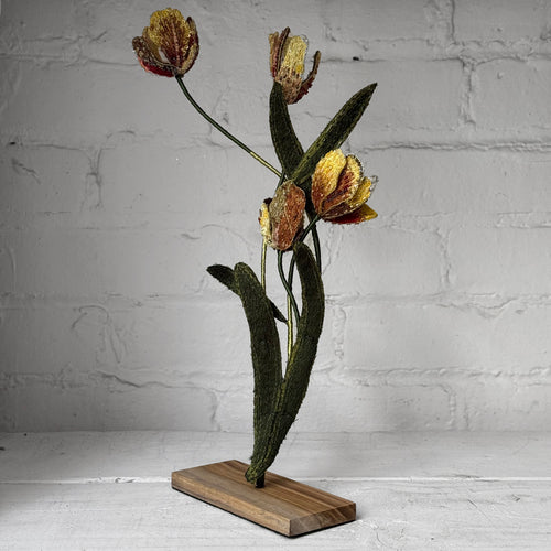 Hand-Beaded Rembrandt Tulips by Trovelore