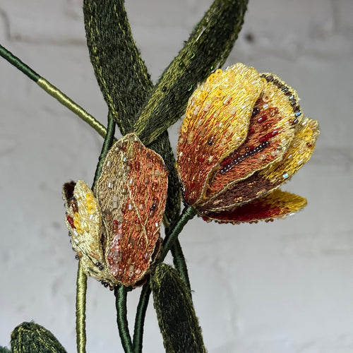 Hand-Beaded Rembrandt Tulips by Trovelore