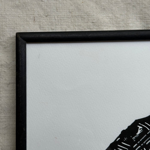 Hugo Guinness "Turtle" Linocut in a Vintage Frame