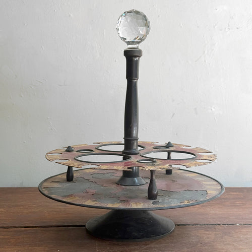19th-century French Tole Tabletop Caddy Stand