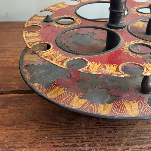 19th-century French Tole Tabletop Caddy Stand