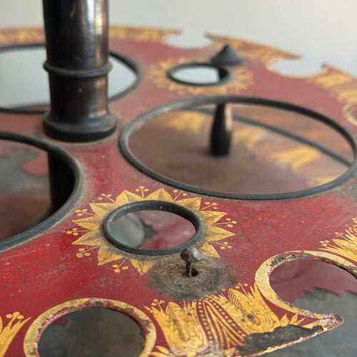 19th-century French Tole Tabletop Caddy Stand
