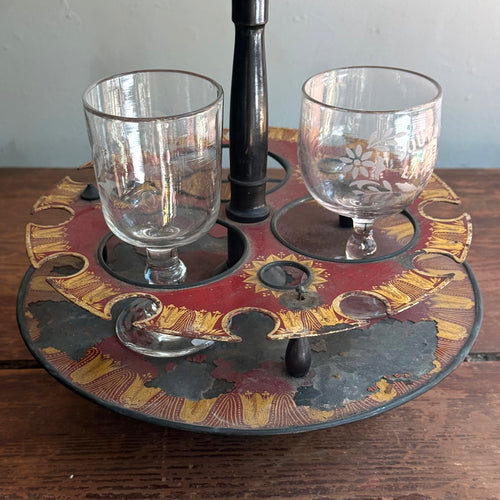19th-century French Tole Tabletop Caddy Stand