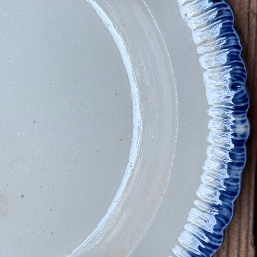 19th-century Blue Feather Edge Ironstone Plate (H)