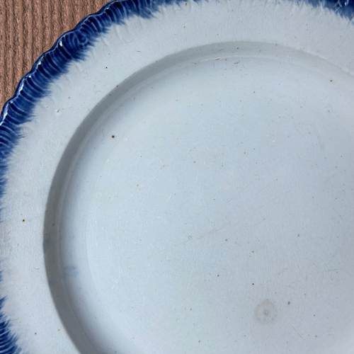 19th-century Blue Feather Edge Ironstone Plate (H)