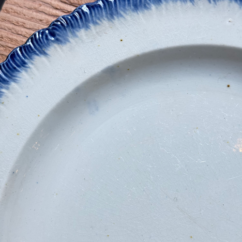 19th-century Blue Feather Edge Ironstone Plate (H)