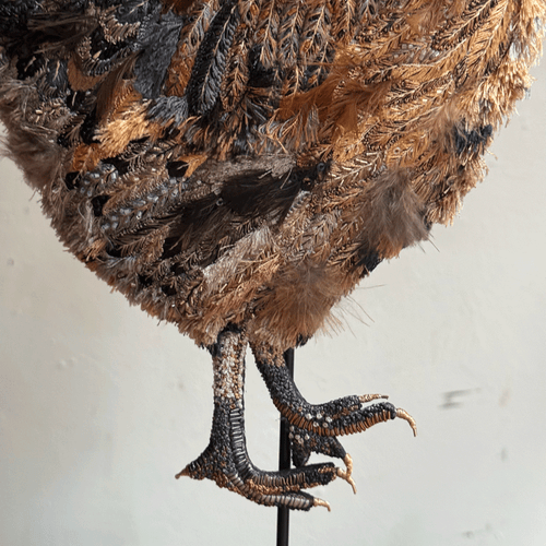 Hand-Beaded Lohman Hen on Stand by Trovelore