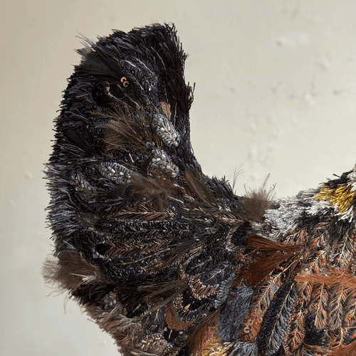 Hand-Beaded Lohman Hen on Stand by Trovelore