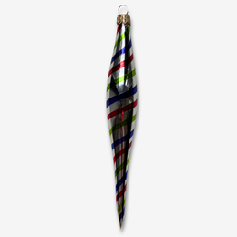 Multicolor Striped Icicle Ornament