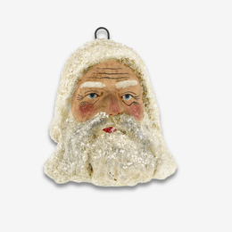 Large Santa Claus Head Ornament in Antique White No. 3