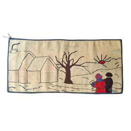 Vintage "House Peeps" Rag Rug