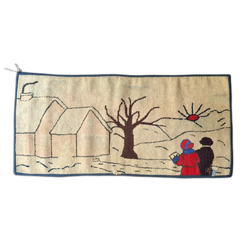 Vintage "House Peeps" Rag Rug