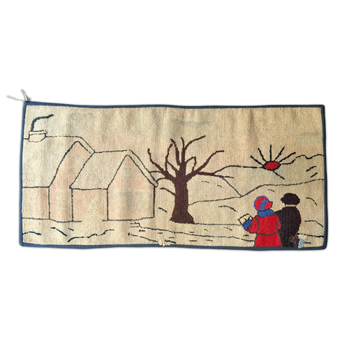 Vintage "House Peeps" Rag Rug