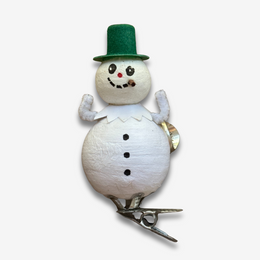 Nostalgic Cotton Clip-on Snowman with Cigar Ornament