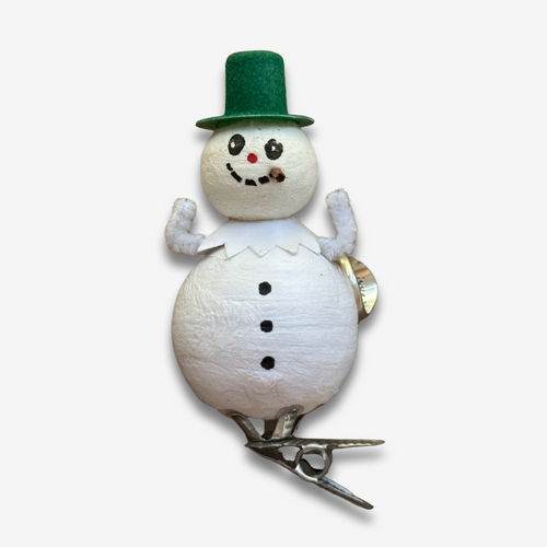 Nostalgic Cotton Clip-on Snowman with Cigar Ornament