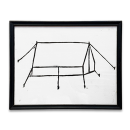 Hugo Guinness "Tent" Linocut in a Vintage Frame